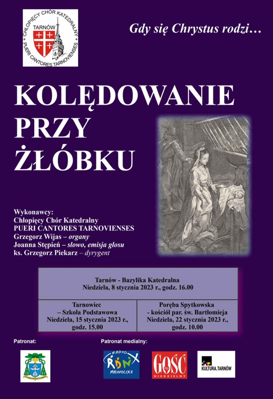 Plakat koncertu "Kolędowanie przy żłóbku"